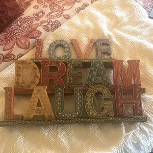 Love, Laugh, Dream Colorful Wood Accents